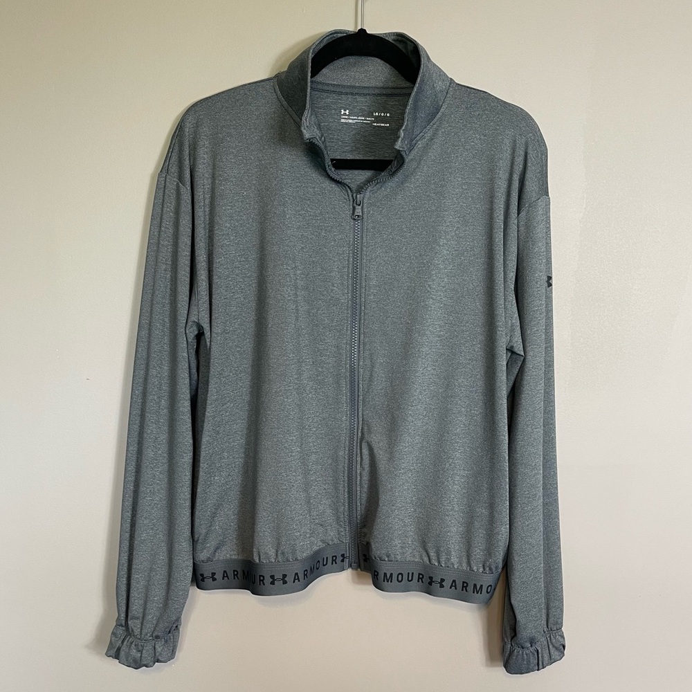 Under Armour Full Zip Jacket Loose Fit Large Heat gear Activewear Light Weight